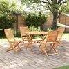 vidaXL Garden Dining Set Folding 5 pcs Brown Solid acacia wood