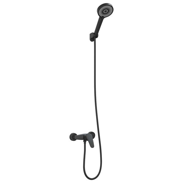 vidaXL Shower Head Set Black G 1 / 2 inches