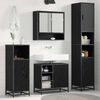 vidaXL Bathroom Furniture Set 3 pcs Black Oak Engineered Wood