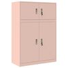 vidaXL Storage Cabinet 2 pcs Pink 90 x 40 x 130 cm Steel Lockable