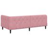 vidaXL Corner Bed Frame with Headboard Pink 90 x 200 cm Velvet