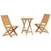 vidaXL Folding Bistro Set 3 pcs Brown Solid Acacia Wood