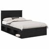 vidaXL Bed Frame with Headboard Black 120 x 190 cm Solid Pine Wood