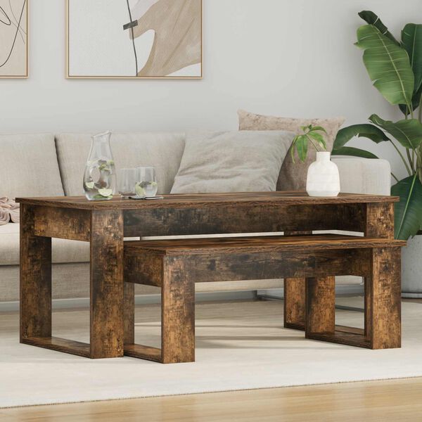 vidaXL Coffee Table Set 2 pcs Smoked Oak Engineered Wood