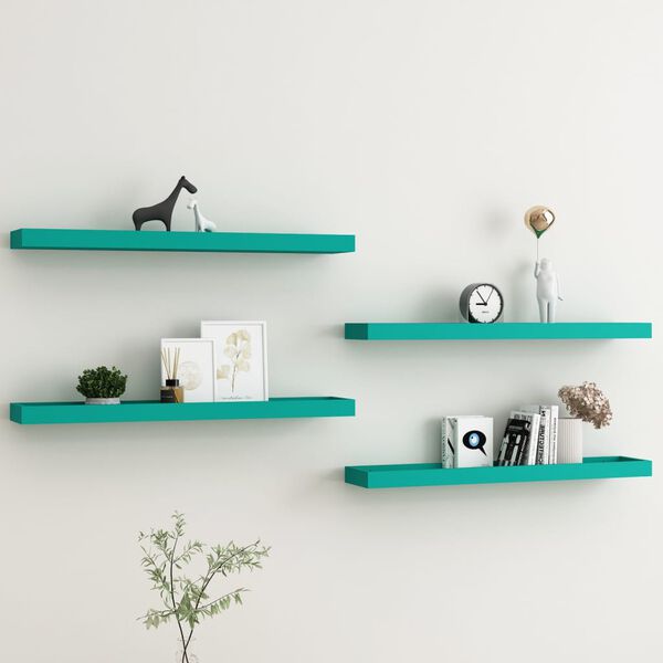 vidaXL Loggia Wall Shelves 4 pcs Blue 80x15x4 cm MDF