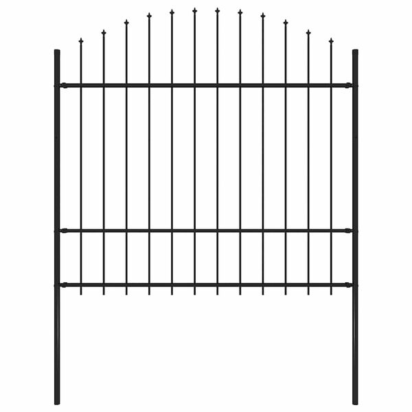 vidaXL Garden Fence Woerden with Spear Top Steel 170x175 cm Black