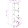 vidaXL Wall Cabinet Old Wood 35 x 37 x 102 cm Engineered Wood