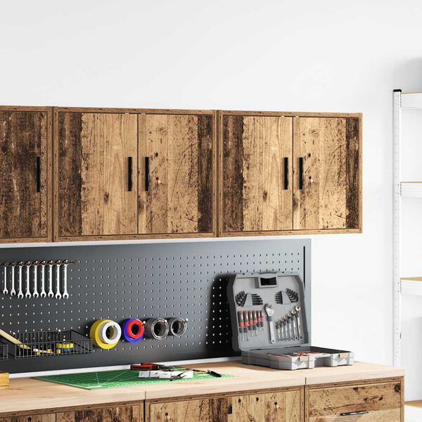 vidaXL Garage Wall Cabinets 2 pcs Old Wood Engineered Wood