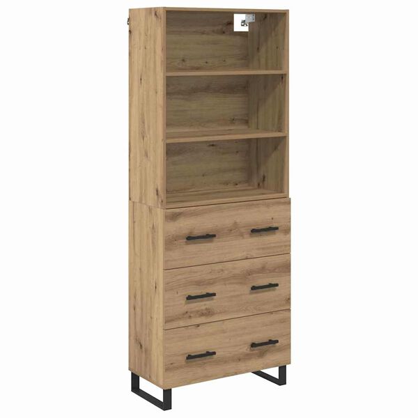 vidaXL Highboard Artisan Oak 69.5 x 34 x 180 cm Engineered Wood