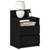 vidaXL Bedside Cabinet with 2 Drawers Black 40x33x60 cm