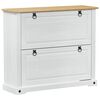 vidaXL Shoe Cabinet Corona White 99 x 32 x 85 cm Solid Pine Wood