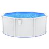vidaXL Swimming Pool with Steel Wall 300x120 cm White