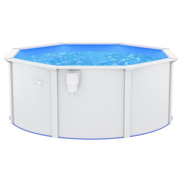 vidaXL Swimming Pool with Steel Wall 300x120 cm White