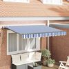 vidaXL Retractable Awning Manual Blue 300 x 200 cm Fabric