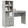 vidaXL Desk with Drawer 2 pcs Concrete Grey