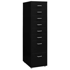 vidaXL Mobile File Cabinet Black 28x41x109 cm Metal
