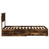 vidaXL Bed Frame with Headboard Smoked Oak 90 x 190 cm Engineered Wood