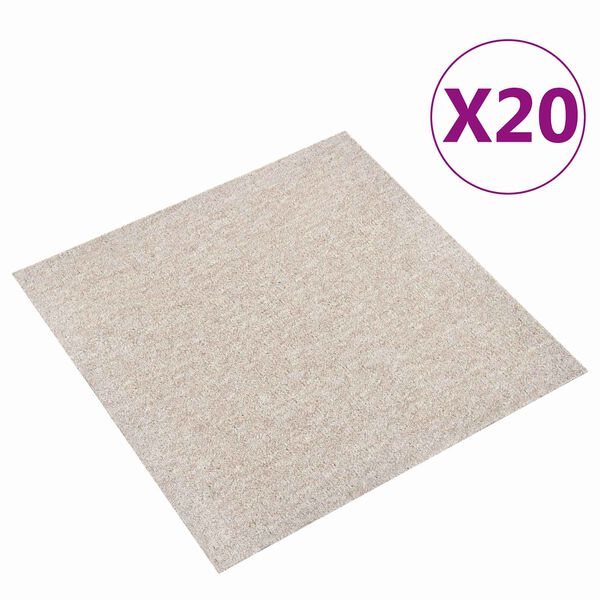 vidaXL Carpet 20 pcs Light Beige 50 x 50 cm 100% Polypropylene