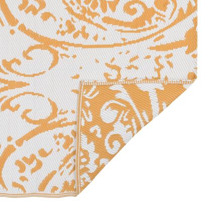 vidaXL Outdoor Carpet Orange and White 190x290 cm PP