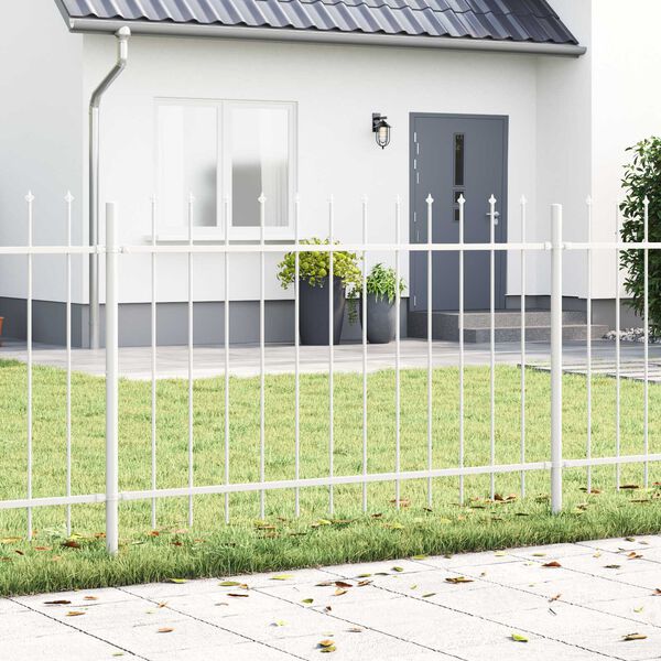 vidaXL Garden Fence White 1.7 x 0.8 m Powder-coated steel