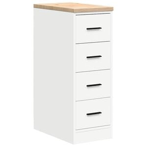 vidaXL Garage Storage Cabinet White 30x51x85 cm Solid Wood Pine