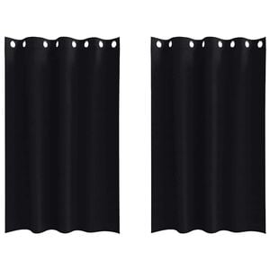 vidaXL Blackout Curtains with Rings 2 pcs Black 175 x 140 cm Polyester