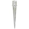 vidaXL Ground Spikes 2 pcs Silver 12x91 cm Galvanised Steel