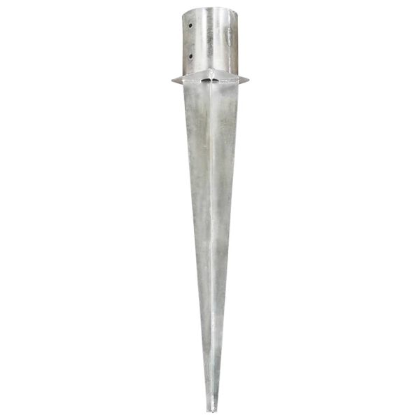 vidaXL Ground Spikes 2 pcs Silver 12x91 cm Galvanised Steel