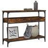 vidaXL Console Table with Shelf Smoked Oak 100x29x75cm Engineered Wood