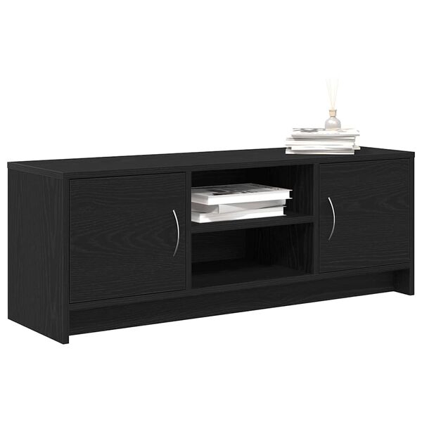 vidaXL TV Cabinet Black Oak 102x30x37.5 cm Engineered Wood