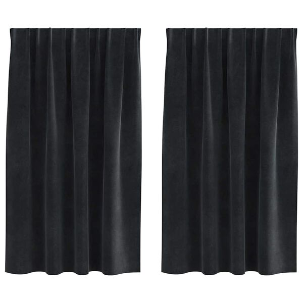 vidaXL Blackout Curtains 2 pcs Black 140 x 140 cm Velvet