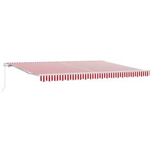 vidaXL Retractable Awning Red and White 450 x 350 x 165 cm