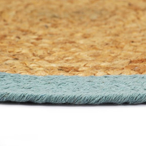 vidaXL Placemats 6 pcs Natural and Green 38 cm Jute and Cotton