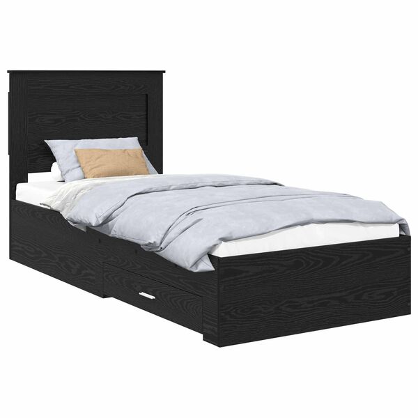 vidaXL Bed Frame with Drawer with Headboard Manual Engineered Wood