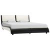 vidaXL Bed Frame with LED without Mattress Black and White 135x190 cm Double