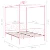 vidaXL Canopy Bed Frame without Mattress Pink Metal 160x200 cm