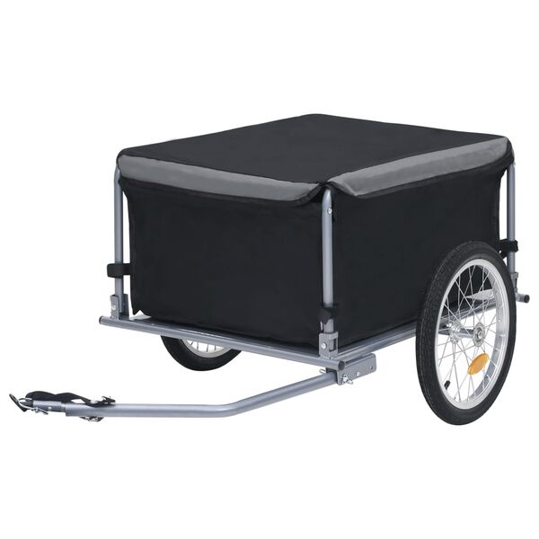 vidaXL Bike Trailer Black and Grey 65 kg