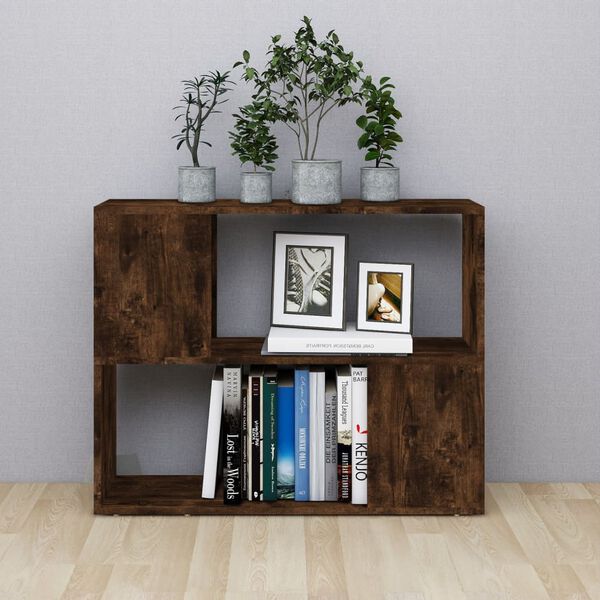 vidaXL Book Cabinet/Room Divider Smoked Oak 80x24x63 cm