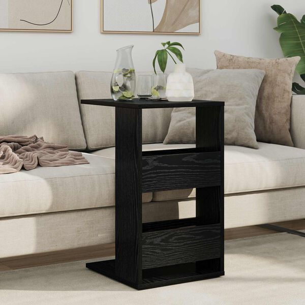 vidaXL Side Table Black Oak 40 x 35 x 60.5 cm Engineered Wood