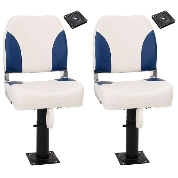vidaXL Boat Seats 2 pcs with Pedestal Height Adjustable 360&deg; Rotatable