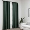 vidaXL Linen-Look Blackout Curtains with Hooks 2 pcs Green 140x245 cm