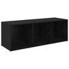 vidaXL TV Cabinet Set 3 pcs Black Oak 37 x 35 x 107 cm Engineered Wood