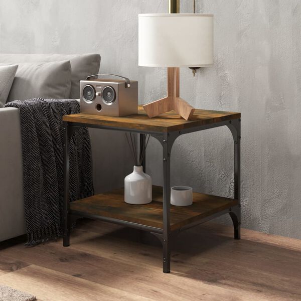 vidaXL Side Tables 2 pcs Smoked Oak 40x40x40 cm Engineered Wood