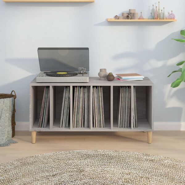 vidaXL Record Cabinet Grey Sonoma 100x38x48 cm Engineered Wood