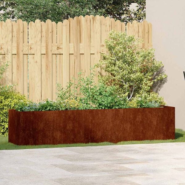 vidaXL Planter Rusty 200x40x40 cm Weathering Steel