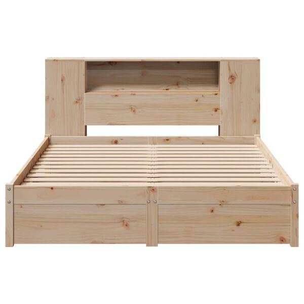 vidaXL Bookcase Bed without Mattress 150x200cm King Size Solid Wood Pine