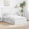 vidaXL Bed Frame with Headboard White 90 x 190 cm Solid Pine Wood