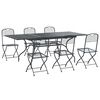vidaXL Garden Dining Set 7 pcs Anthracite Mesh and Steel