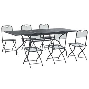 vidaXL Garden Dining Set 7 pcs Anthracite Mesh and Steel