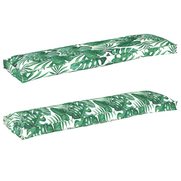 vidaXL Pallet Cushion Set Floral 2 pcs Leaf Pattern 150 x 40 x 8 cm